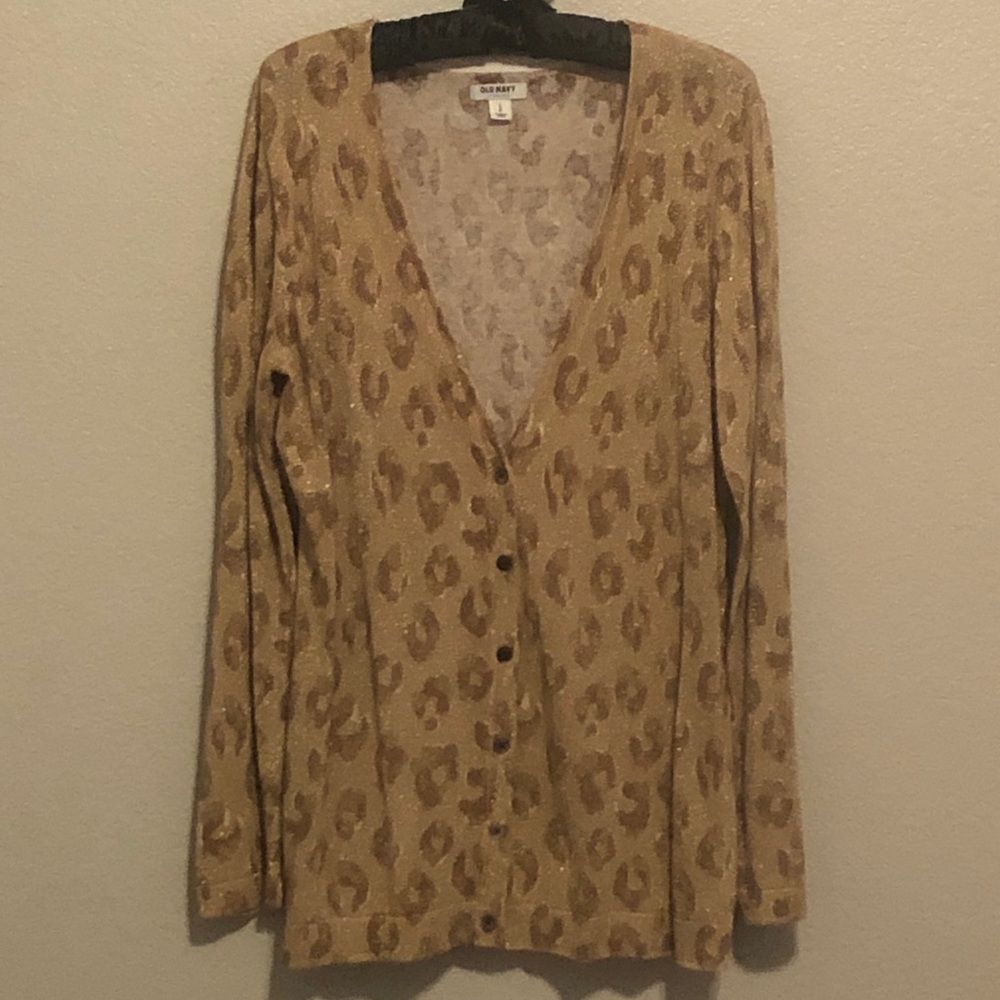 Gold, Leopard print cardigan